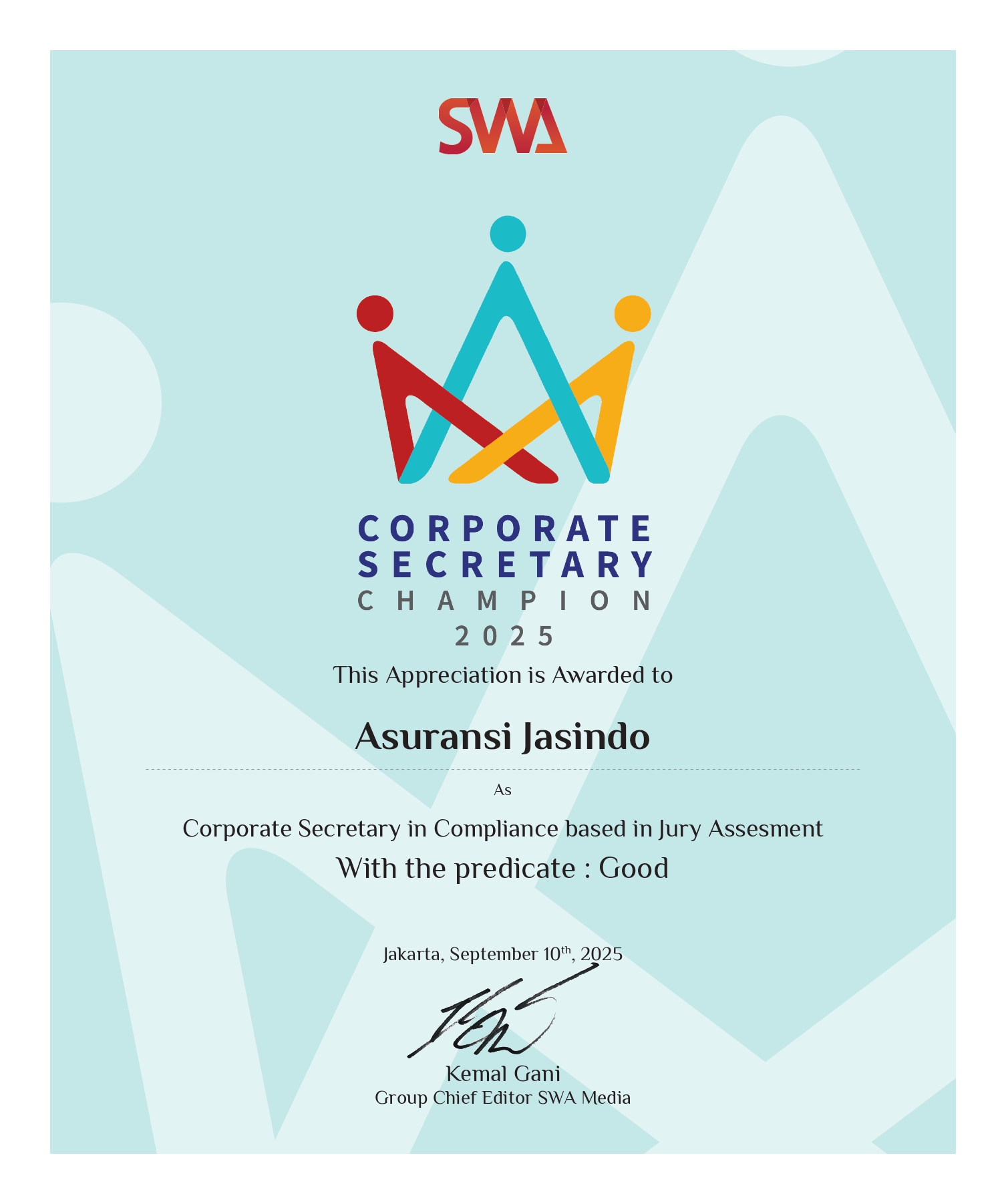 Corporate Secretary Champion 2025
